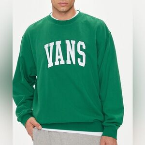 Vans Original Standards Green & White Varsity Loose Crew Sweatshirt Men’s Small